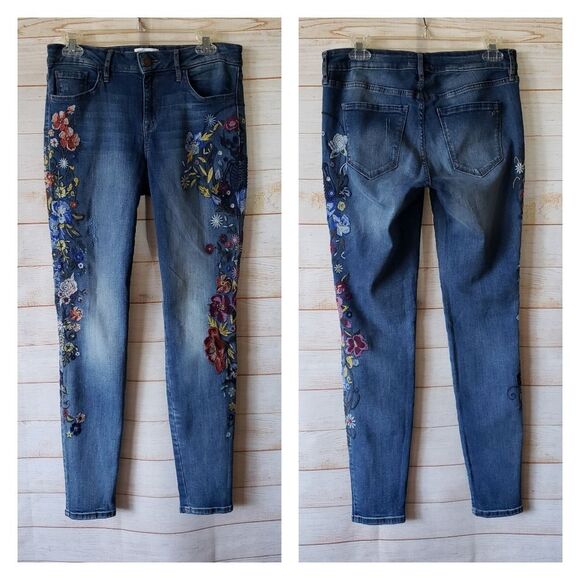 William Rast Perfect Skinny Embroidered Stretchy Denim 5-Pocket Styling Jeans - Picture 1 of 7